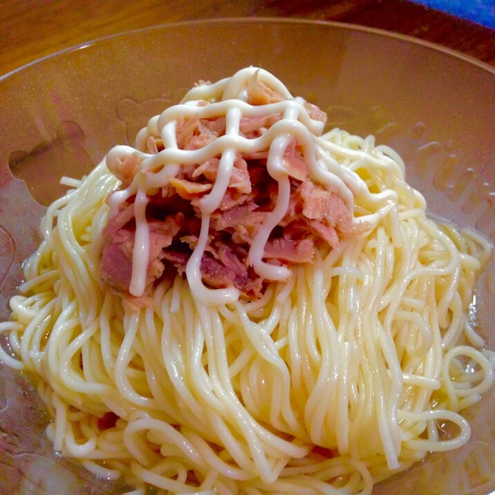 節約ランチ★つるつる食感の冷やしツナ素麺